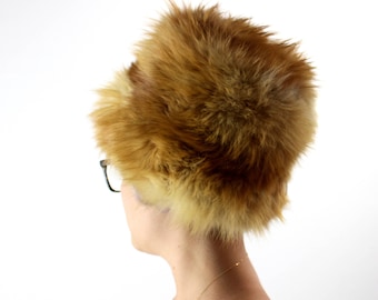 Vintage Saks Fifth Avenue Soft Fox Fur Hat, Reddish Brown Fur Lined with Fabric 460017