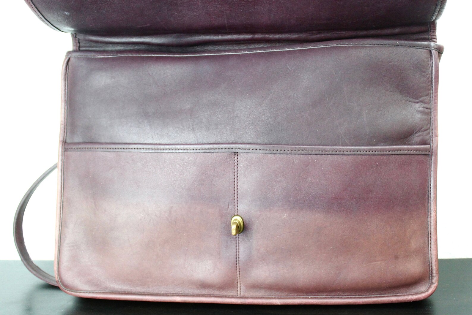 Vintage Coach Slim Top Handle Briefcase Dark Burgundy Brown | Etsy