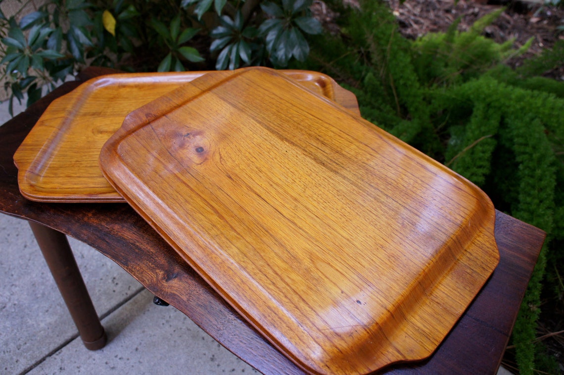 Set of Four Serving Trays 1950s TV Dinner Trays Organizers Etsy