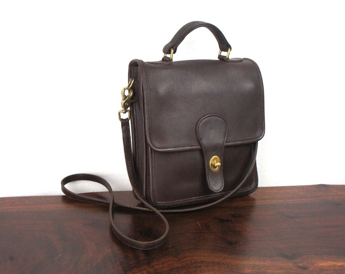 Vintage Coach Station Bag Mahogany Brown Leather Worn In - Etsy