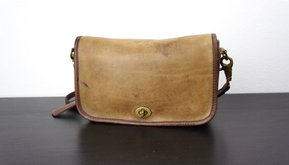 tan leather coach purse