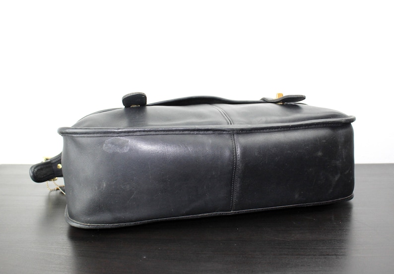 Vintage Coach Musette Bag borsa in pelle nera Messenger | Etsy