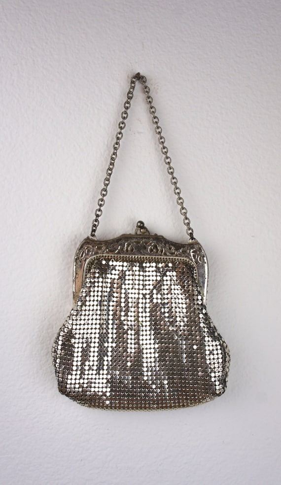 Antike Mesh-Handtasche Gold Silber metallic kleine Tasche, Whiting