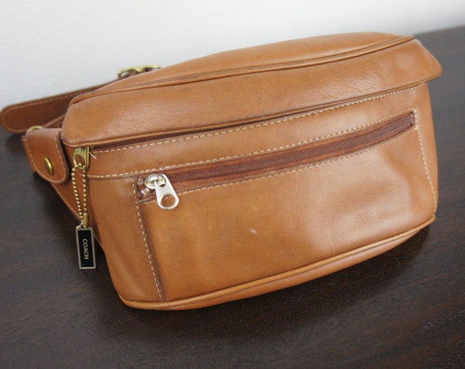 Vintage Coach Zip Fanny Pack or Hip Pouch British Tan Etsy