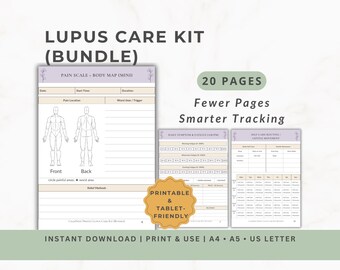 Lupus Care Kit (Bundle) | Daily, Flare, Fatigue Tracker, Meds, Labs, Doctor Prep (Printable & Tablet-Friendly)