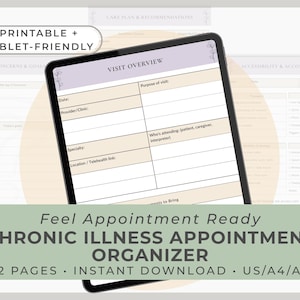 Chronic Illness Appointment Planner: Medical Visit Organizer (Printable / Tablet-Friendly)