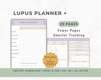 Lupus Planner PLUS | For Symptoms, Flares, Rashes, Meds, Labs, Doc Prep (Printable & Tablet-Friendly)