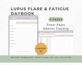 Lupus Flare & Fatigue Daybook | Triggers, Meds, Sun/Heat Log, Recovery Plan (Printable/Tablet-Friendly)