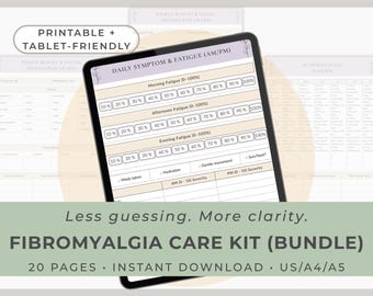 Fibromyalgia Care Bundle | Pain, Fatigue, PEM/Crash Episodes, Energy Pacing, Meds (Printable & Tablet-Friendly)
