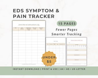 EDS Leiste & Schmerztracker | Gelenkinstabilität, Fatigue, Meds, Flare Notes (printable / Tablet-freundlich)