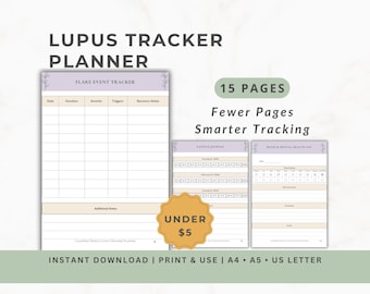Lupus Tracker Planner | Manage Symptoms, Flares, Medications, Doctor Visits (Printable & Tablet-Friendly)