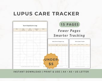 Lupus Care Tracker | Symptoms, Flares, Meds, Fatigue & Doctor Questions in One Planner (Printable / Tablet-Friendly)