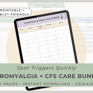 Fibromyalgia + CFS Care Bundle | Pain, Fatigue, PEM, Sleep & Flare Recovery Planner (Printable / Tablet-Friendly)
