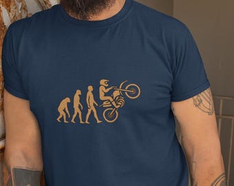 Motocross Evolution Unisex T-shirt, Dirt Bike Rider Tee, Off-road Motorcycle Shirt, Humorous Graphic Tee, Dirt Bike Wheelie Gift