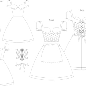 Pattern for Alice the Madness Returns: The Siren- Dress, corset, and apron- available in sizes 00 to 20