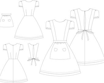 Pattern for Alice the Madness Returns: the Original-dress and Apron  Available in Sizes 00 to 20 - Etsy
