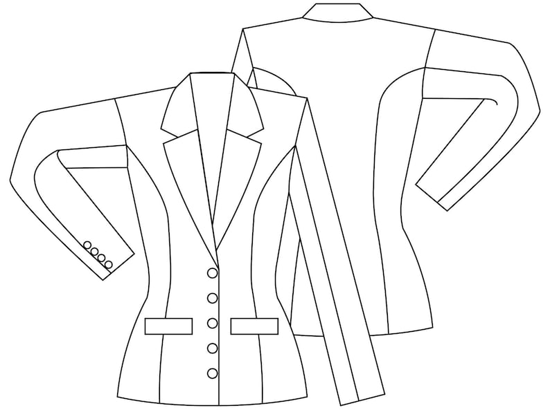 Sewing Pattern for Tailored Jacket Available in Sizes 00 to 24 Etsy