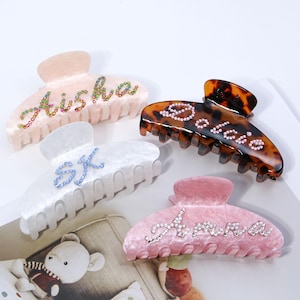 Personalized Rhinestone Name Hair Claw Clips,Personalized Claw Clips,Bridesmaid grabbing clip,name Hair clips,Hair Claw
