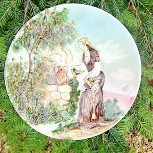 Vintage French Majolica Plate - Water Scene