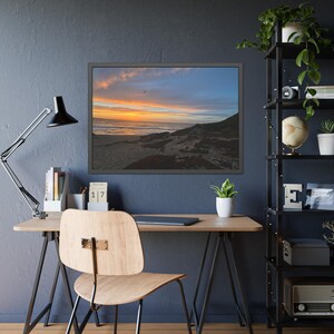 Beach Sunset Framed Poster, California Coast Wall Art
