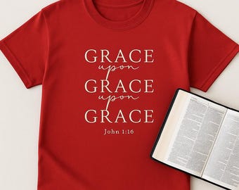 Grace Unisex Short Sleeve Tee : Christian Screen Print T-Shirt