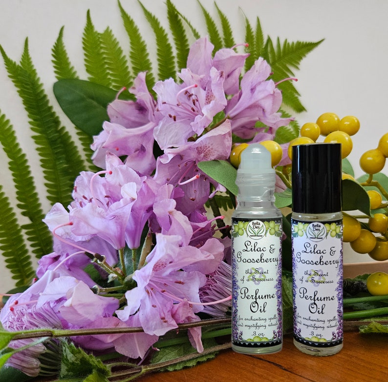 Lilac and Gooseberry Perfume Oil 0.3 ounce 10mL roll on bottle Yennefer Scent of a Sorceress Lilac and Gooseberries image 1