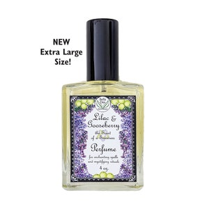 Lilac and Gooseberry Perfume Spray | Extra Large 4 ounce (120mL) glass bottle | Yennefer&#39;s Scent | Lilac & Gooseberries