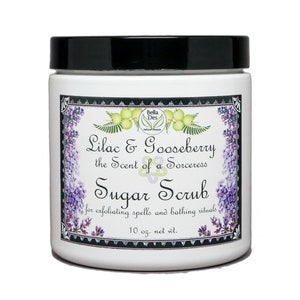 Lilac and Gooseberry Exfoliating Sugar Scrub | 10 oz net wt. | Non-Greasy with Moisturizing Mango Butter | Yennefer Scent of a Sorceress