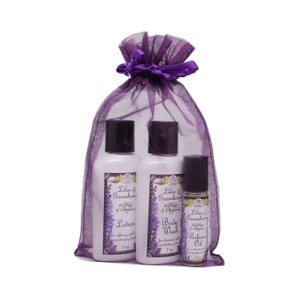 Lilac & Gooseberry Gift Bag | Perfume with Travel Size Lotion and Body Wash | Yennefer Scent of a Sorceress | by Bella Des Natural Beauty