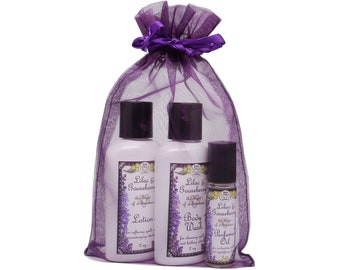 Flieder- und Stachelbeer-Geschenkset | Yennefer Parfüm, Lotion und Duschgel