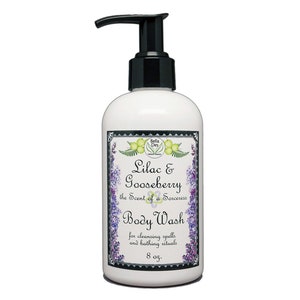 Lavado corporal perfumado de lila y grosella espinosa / Gel de baño y ducha / 8 onzas / Yennefer Aroma de hechicera imagen 1