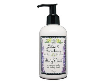 Lavado corporal perfumado de lila y grosella espinosa / Gel de baño y ducha / 8 onzas / Yennefer Aroma de hechicera