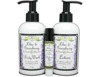 Lilac & Gooseberry Perfume, Lotion and Body Wash Set | Full Size Products - Save 15% | Yennefer Scent of a Sorceress | Bella Des