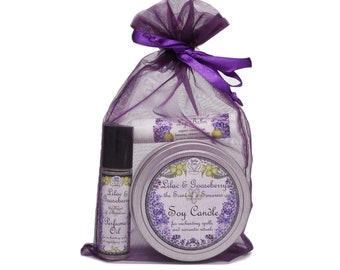 Lilac & Gooseberry Gift Bag | Perfume, Soy Candle Tin, Lip Balm | Full Size Products | Yennefer from the Witcher, Bella Des Natural Beauty