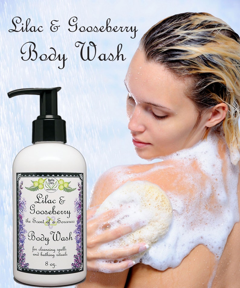 Lilac and Gooseberry Scented Body Wash Bath and Shower Gel 8 ounces Yennefer Scent of a Sorceress image 3