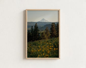 Mount Hood Print | Oregon Wildflower Meadow Wall Art | Pacific Northwest Nature Photography Photo
