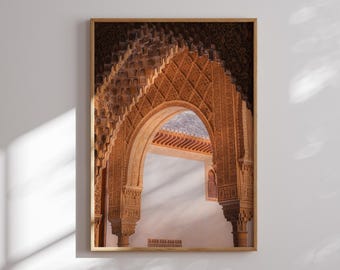 Alhambra Druck | Maurischer Torbogen Wandkunst | Marokkanische Architektur Fotografie Travel Decor