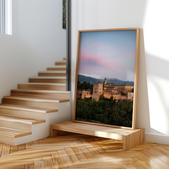 Alhambra Sunset Print: Granada Spain Moorish Architecture Photography
