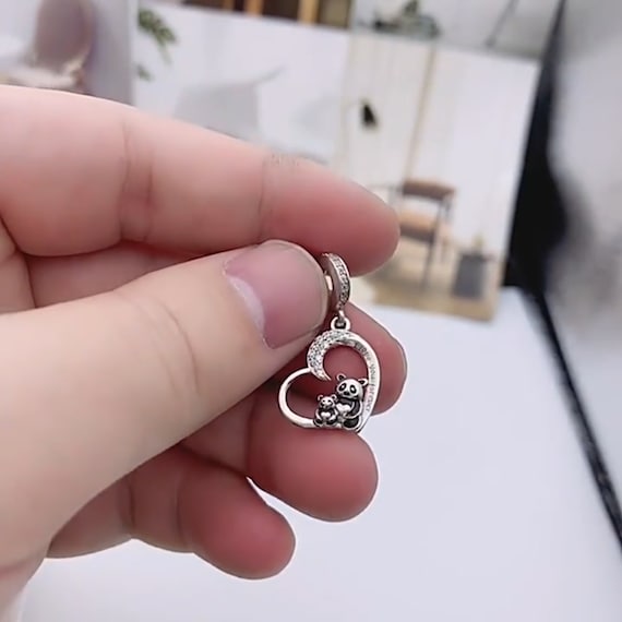 Mum and Baby Panda I Love You Forever Charm, Charms for Pandora