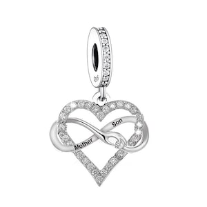 Charm de madre e hijo, Charms de plata de ley 925, Charms para pulsera Pandora, Charms compatibles con Pandora, Para pulsera de charms Pandora