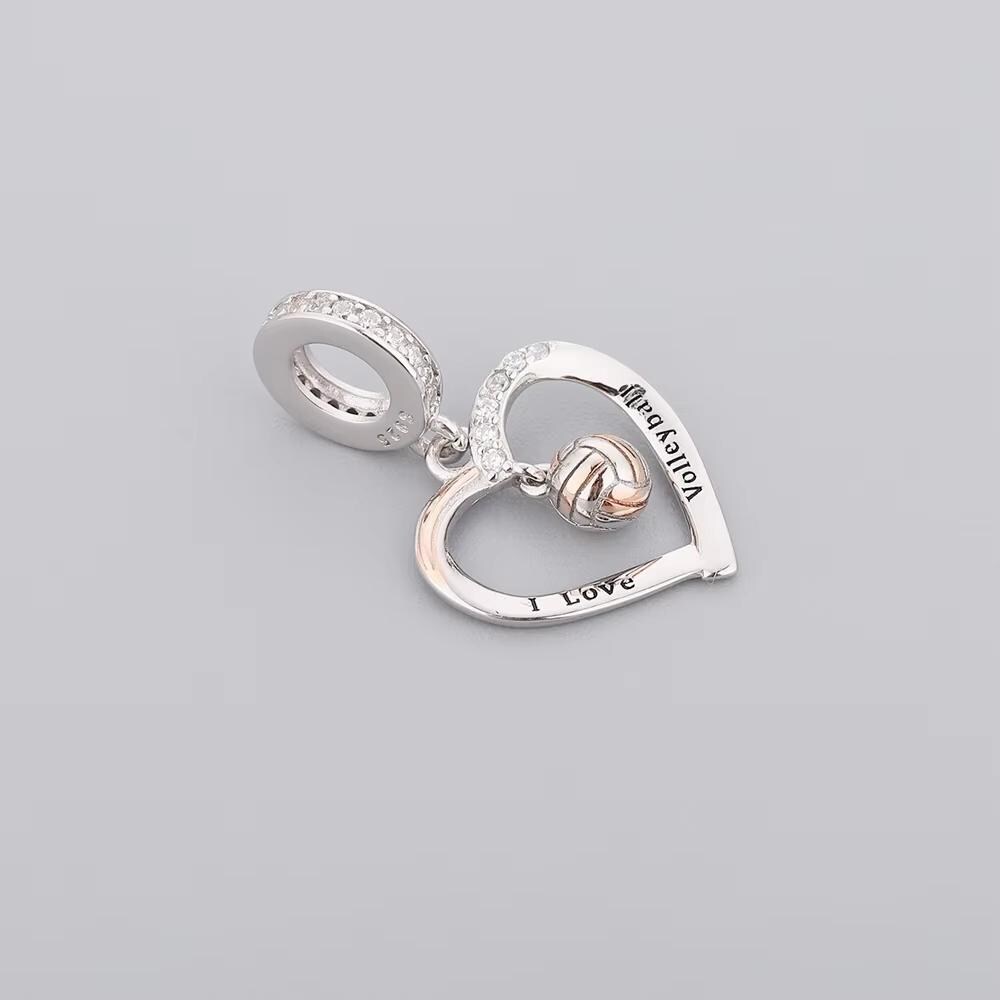 Collier Et Boucles D'oreilles Icon Collection - Thème "I Love Volleyball" - Charme Flip-flop - Neuf Avec étiquettes