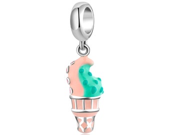 Ice Cream Charm, Fit Pandora Charms, Charms for Pandora Bracelet, For Pandora Charm Bracelet, 925 Sterling Silver Charms