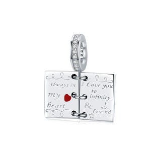 Romantischer Liebesbrief-Charm, 925er Sterlingsilber-Charms, Charms für Pandora-Armband, passend für Pandora-Charms, für Pandora-Charm-Armband