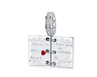 Romantic Love Letter Charm, 925 Sterling Silver Charms, Charms for Pandora  Bracelet, Fit Pandora Charms, For Pandora Charm Bracelet