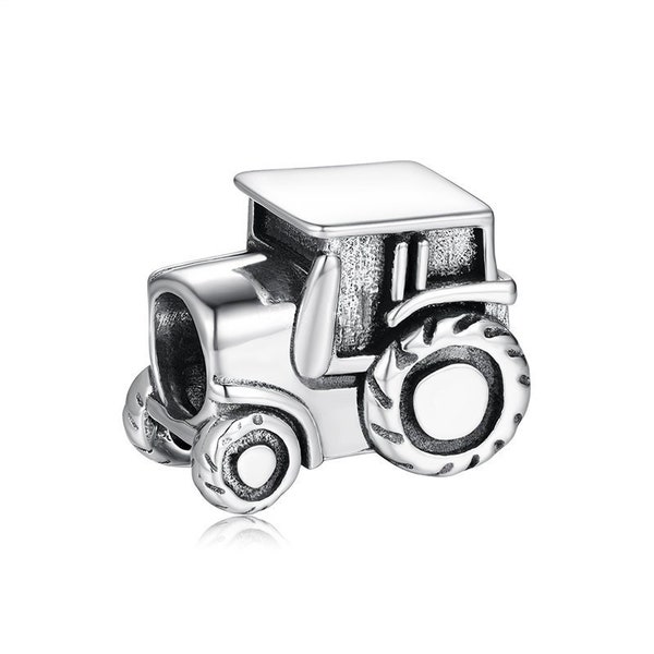 Encanto del coche del tractor del granjero de la granja, para la pulsera del encanto de Pandora, encantos para la pulsera de Pandora, encantos de Pandora aptos, encantos de plata de ley 925