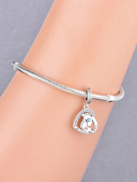 MiniJewelry 2 ciondoli a forma di cuore, per braccialetti con scritta in lingua inglese Zia, nonna, nipote, sorella, nipote, Rame Zirconia cubica, Zirconia cubica