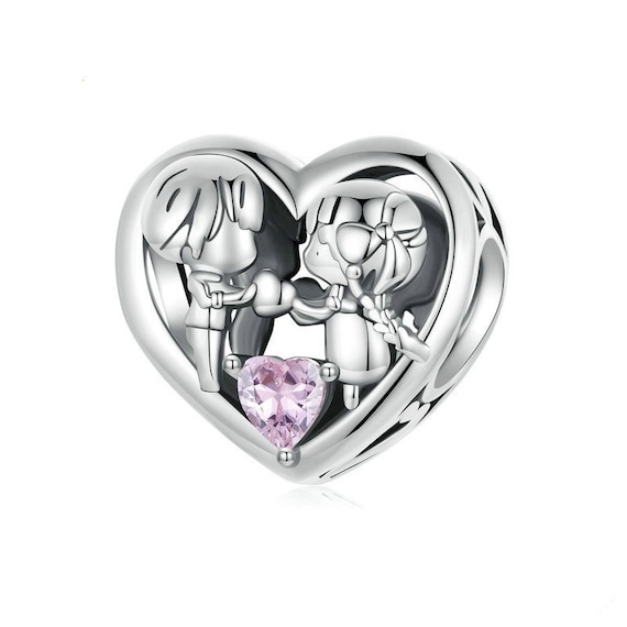 Embrace Of Love Heart Charm Bead Wings Red Genuine 925 Sterling Silver