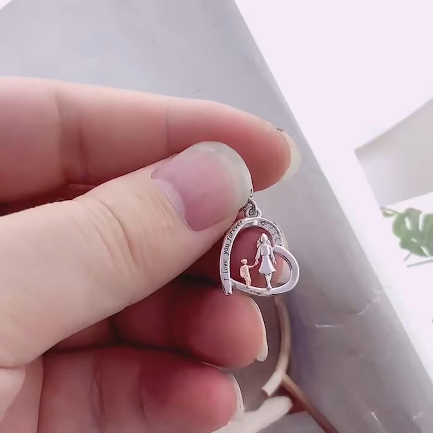 Ciondoli madre e figlia in argento sterling 925 per bracciali Pandora