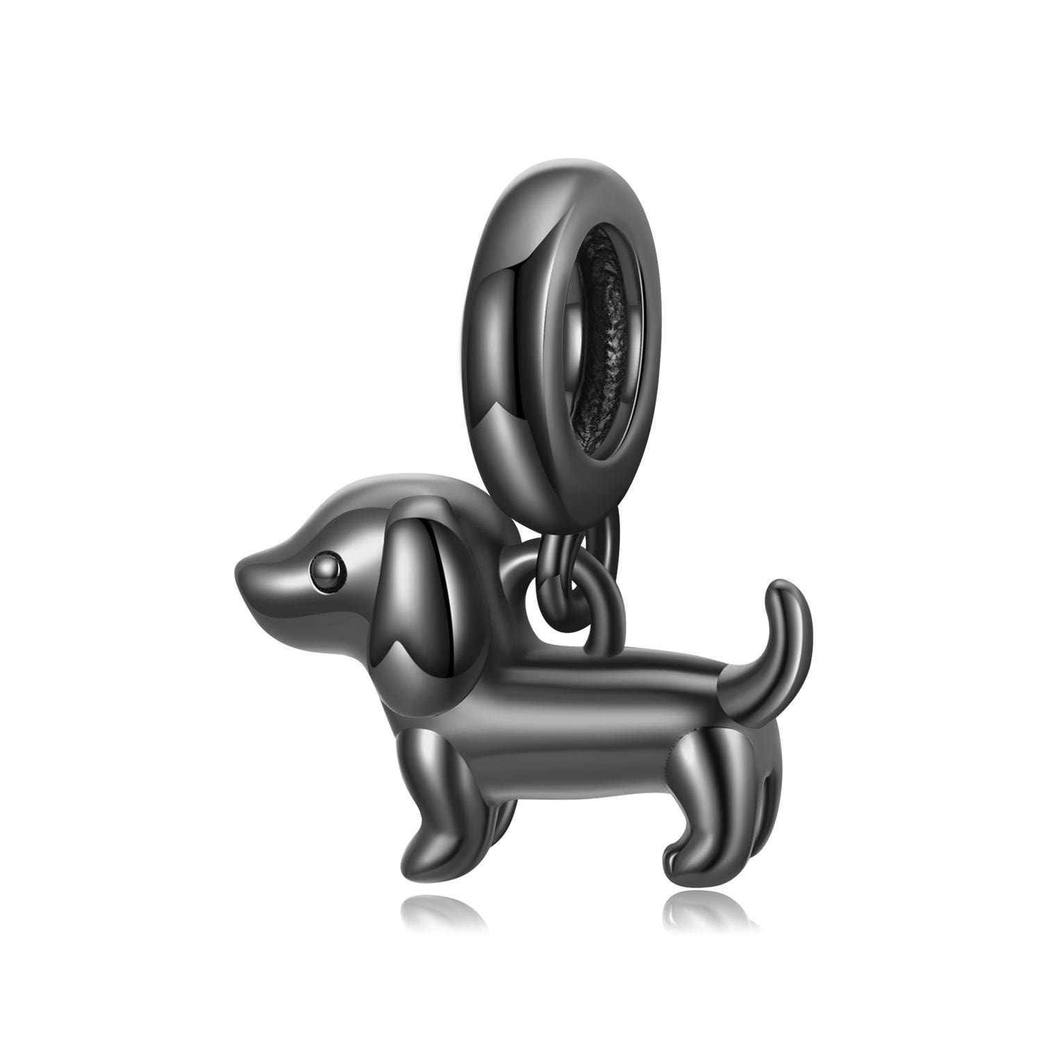 ブラックダックスフント犬チャーム、パンドラチャームブレスレット用