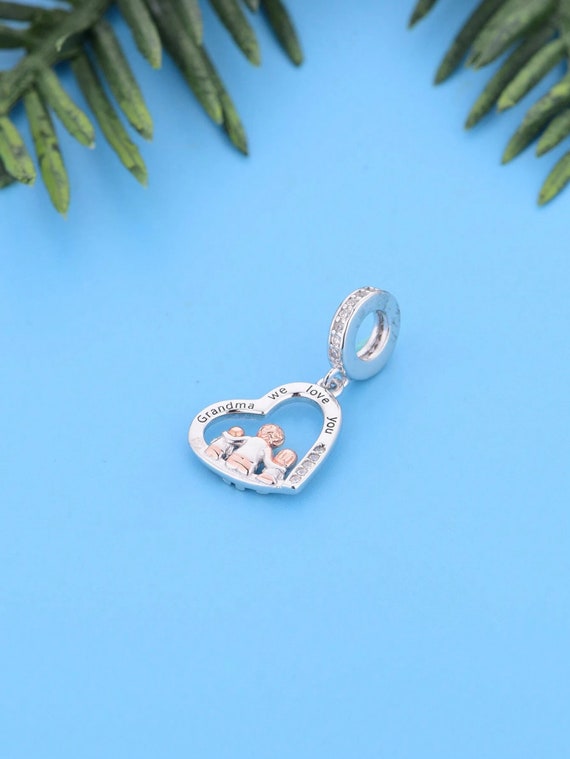 FOREVER QUEEN „Love Mom“ Anhänger Aus 925 Sterling Silber – Herz-Charm Mit Gravur, 22,3 X 11,8 Mm (für Armband Oder Kette)